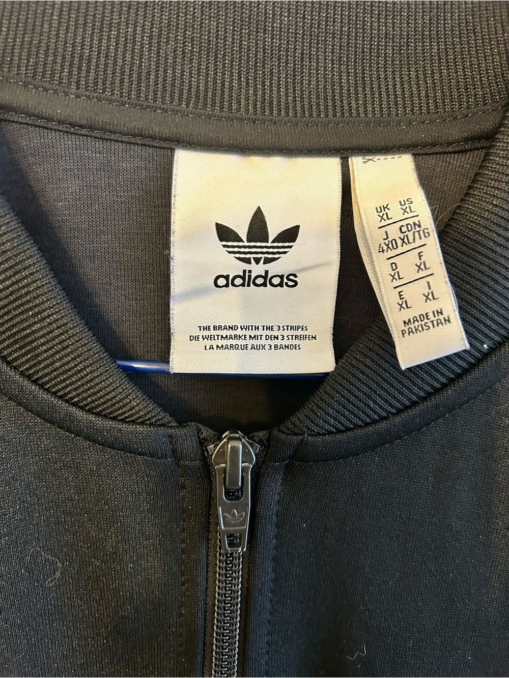 adidas Black Track Jacket with White Stripe Accents - Picture 3 of 7